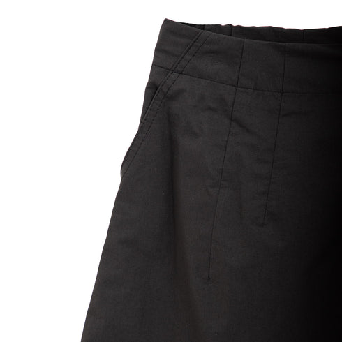 Amomento Cotton Nylon Wide Capri Pants Black AM24FWM14PT Degli Uberti